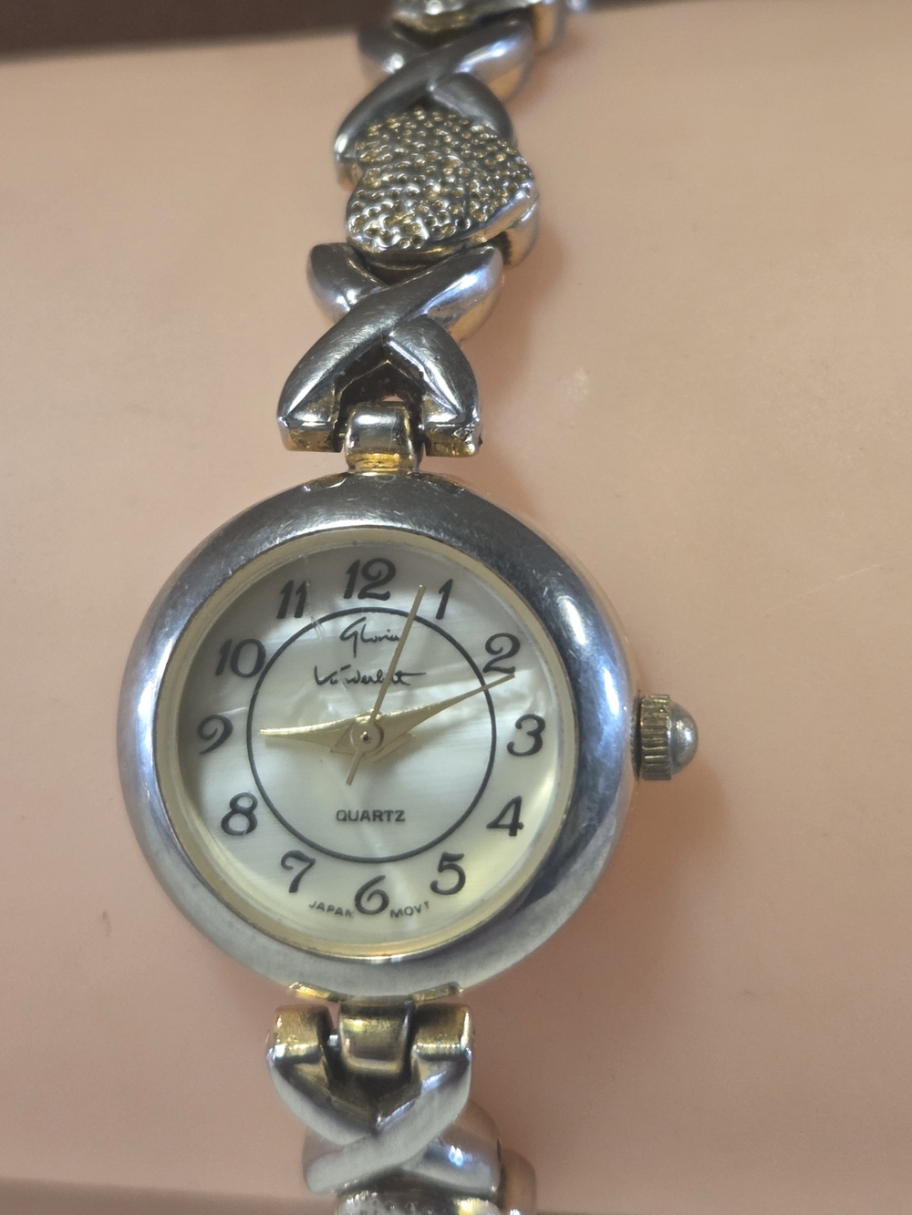 GLORIA VANDERBILT Women's Two-Tone Silver and Gold Bracelet Watch - Quartz